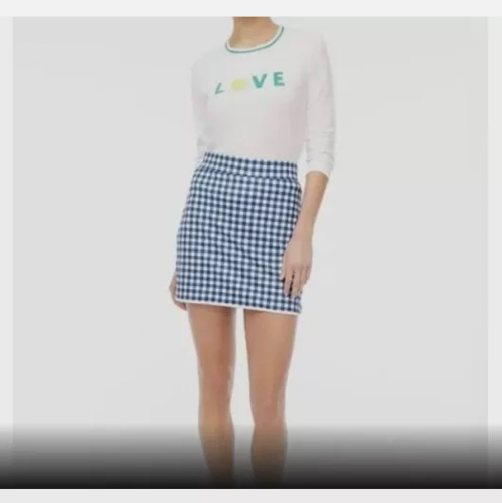 JCrew Factory Navy Gingham Athletic Pickleball Skort XL
